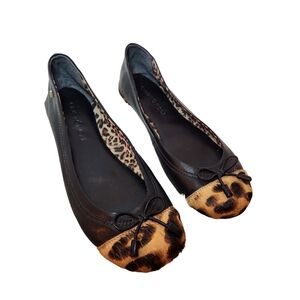 Cristofoli Leather  Cheetah Print Calf Hair Ballet Flats Size 6